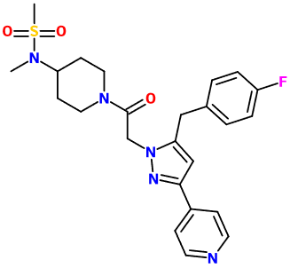 (image for) MC080060 N-[1-[2-[5-[(4-Fluorophenyl)methyl]-3-(4-pyridinyl)-1H-pyrazol-1-yl]acetyl]-4-piperidinyl]-N-methyl-methanesulfonamide